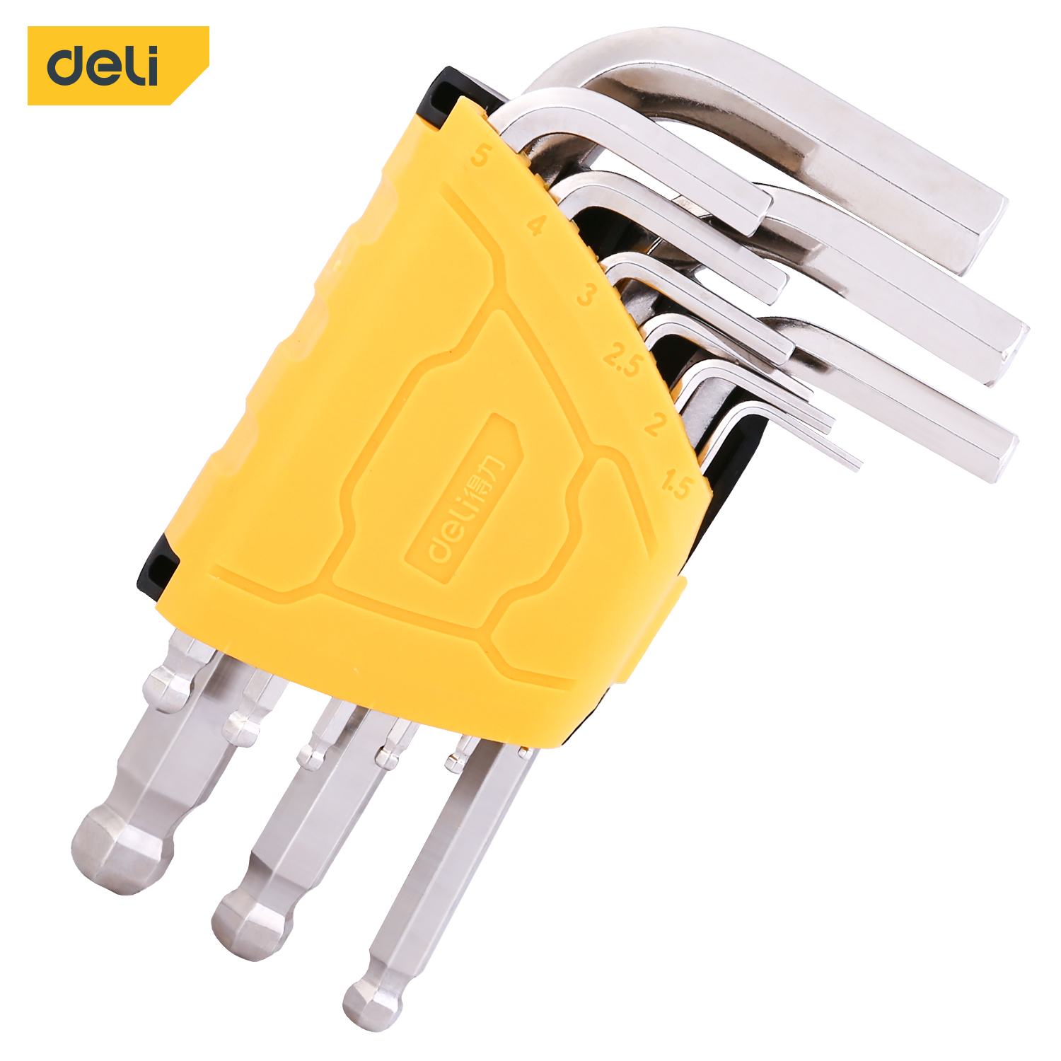Deli Tools DL230109 high quality Ball Point End CRV material 9pcs set L Hex Key