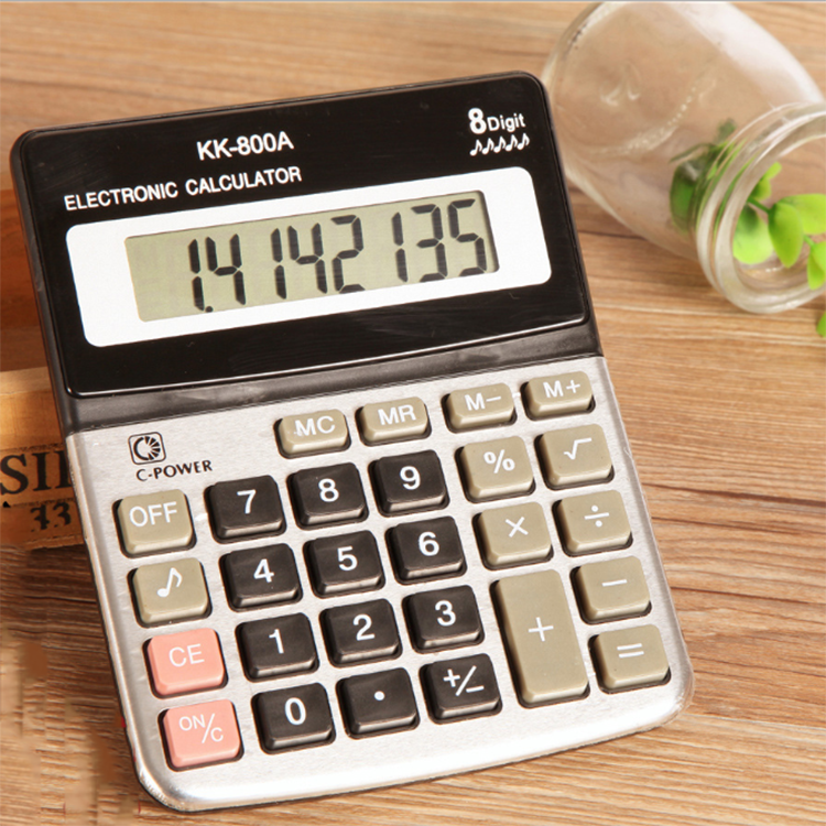 High quality 8-digit display Aluminum surface digital calculator for office and school