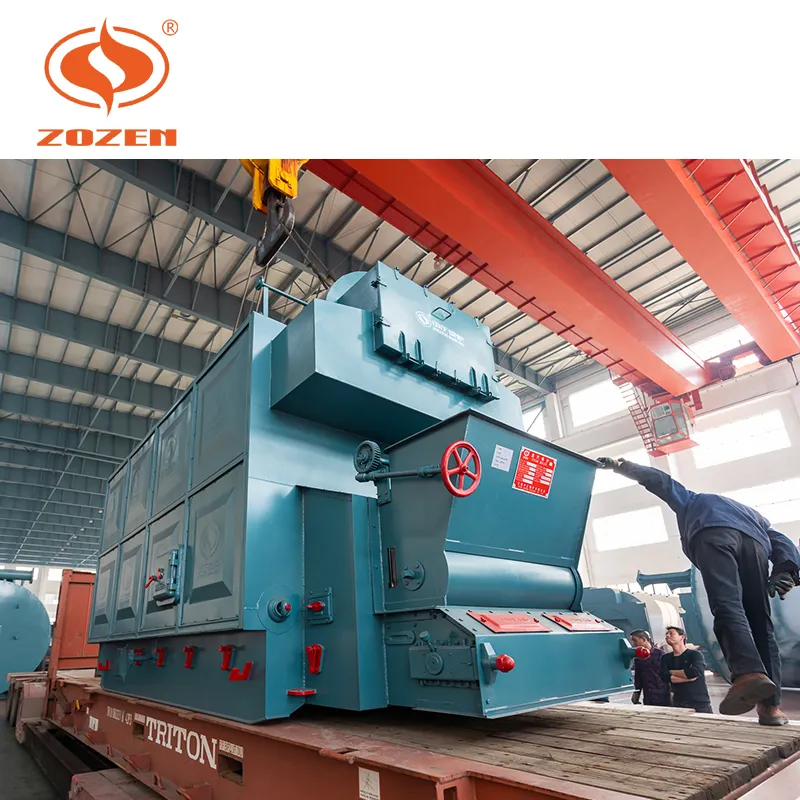 2tons Capacity Wood Chips Solid Fuel Rice Husk Biomass Burner Steam Boiler For Paper Factory