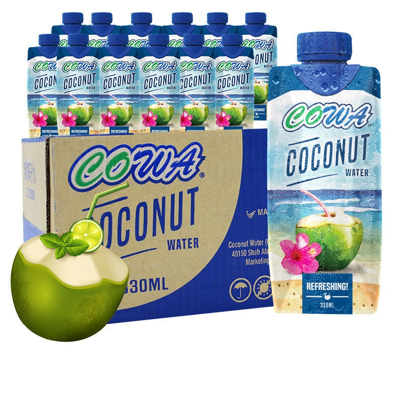 Wholesale Original 330ml Malaysia COWA Sweet Coconut Water 100% Natural Pure Coconut Water