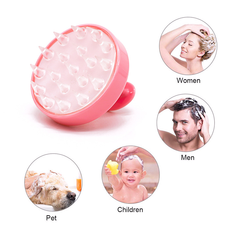Shampoo Brush Silicone Head Washer Brush Handheld Shower Scalp Scrubber Cleansing Brush for Removing Dandruff