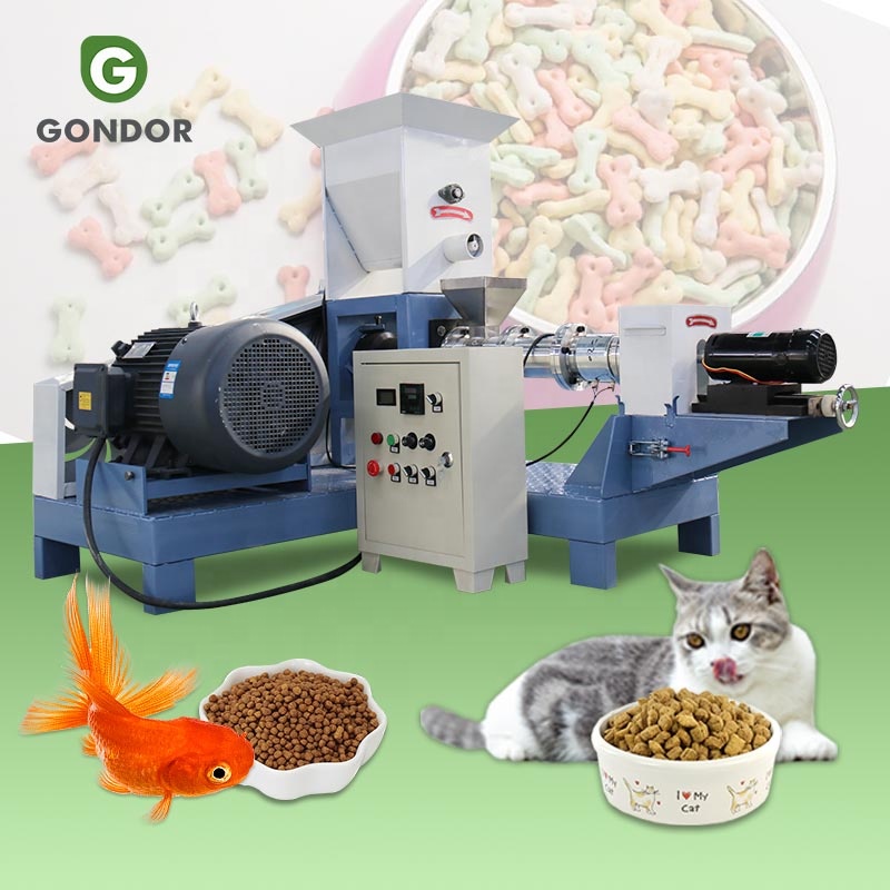 Steel Pellet Dog Cat Food Small Float Extruded Fish Pet Extruder Make Feed Process Mill Machine