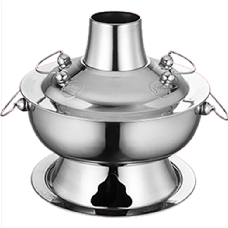 Charcoal hot pot pure copper thickened home use and commercial use old copper pot two-flavor hot pot handmade
