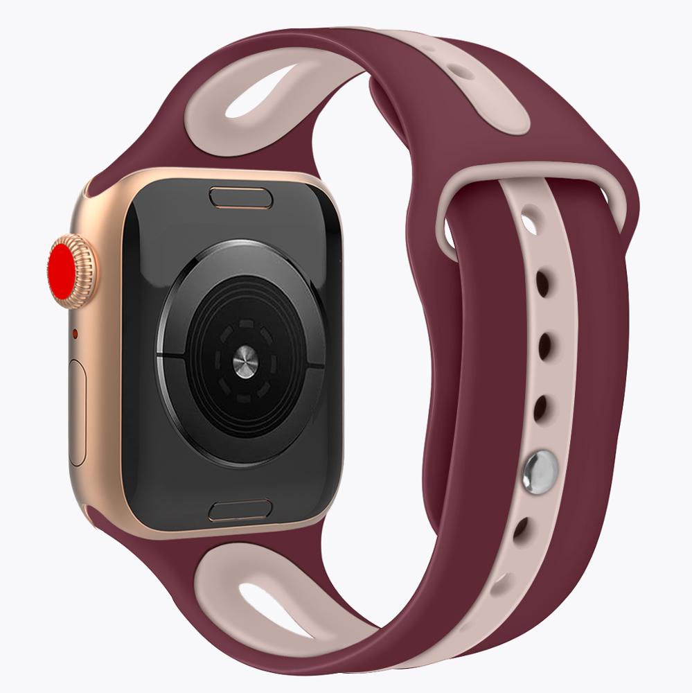Ремешок силиконовый для Apple Watch band 5 4 3 2 1, цветной браслет-петля для Apple watch