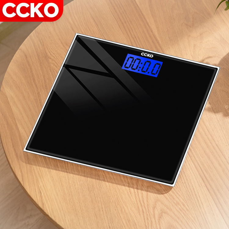 Электронные цифровые весы CCKO для ванной комнаты, домашний прибор для измерения массы тела, с ЖК-экраном, чёрное/Белое стекло