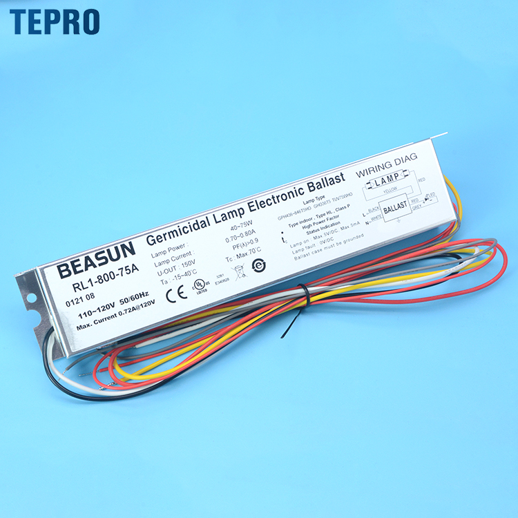 RL1-800-75A Economic t5 t8 2x36w ballast 110V 40W 75w uv lamp 50/60Hz electronic ballast germicidal uvc lamp ballast