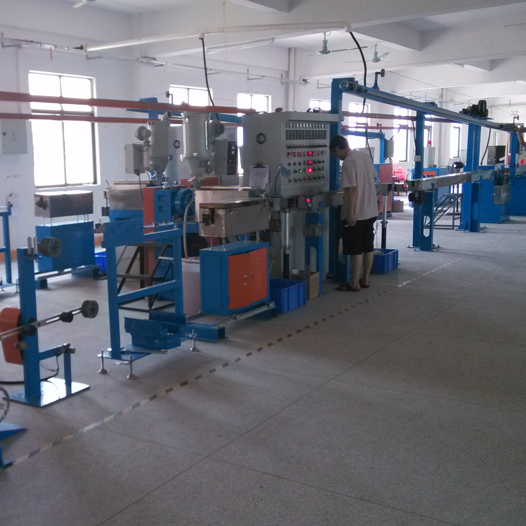 Electronic heatset wire cable extrusion line