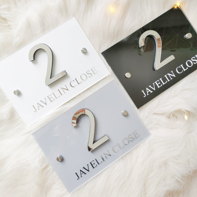 2021 New Square Acrylic House Number Sign Holder House Number Plaque for Outside Wall