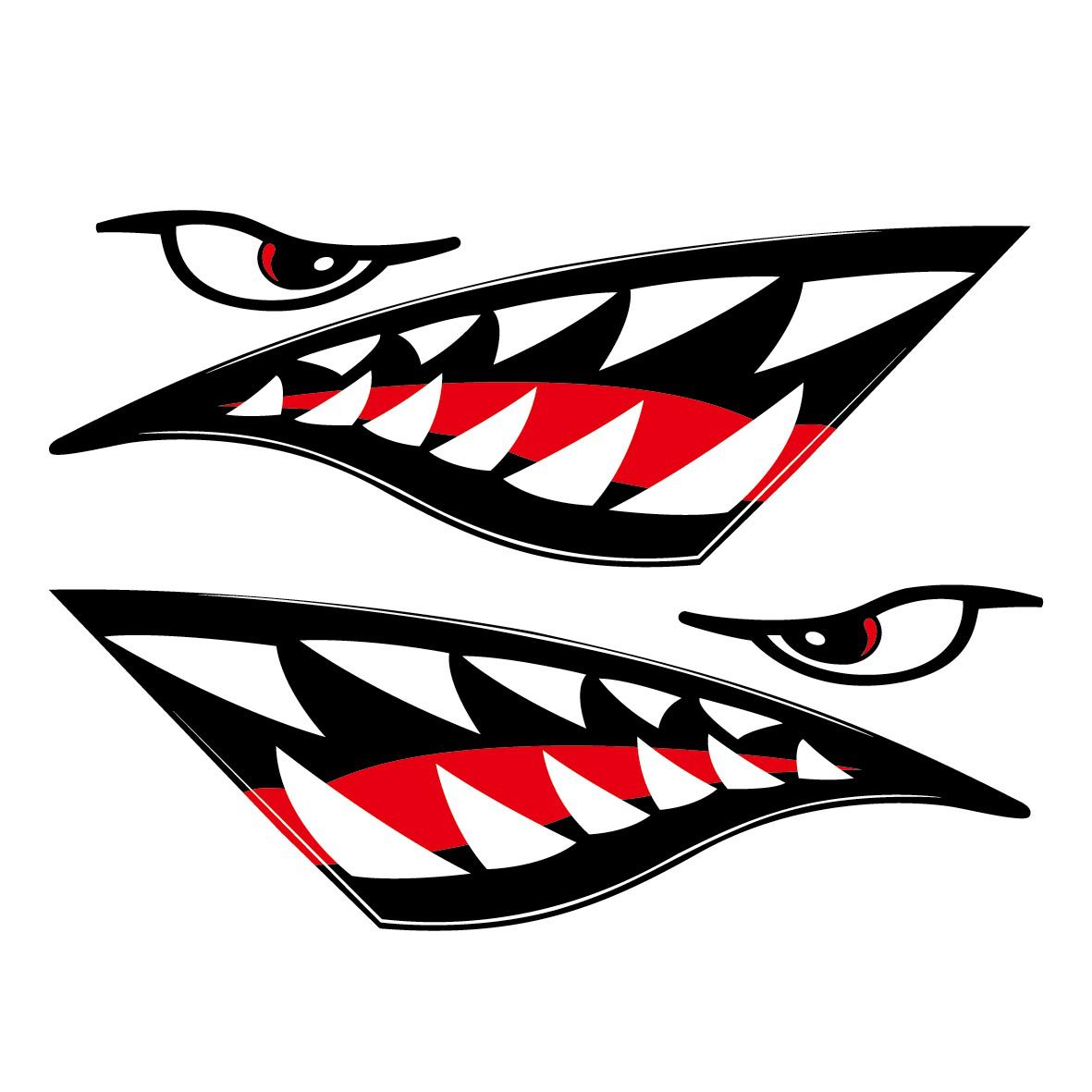 Lifelike diy kayak Waterproof Shark Teeth Mouth eyes Vinyl Sticker Decals for Car Kayak Canoe Fishing Boat