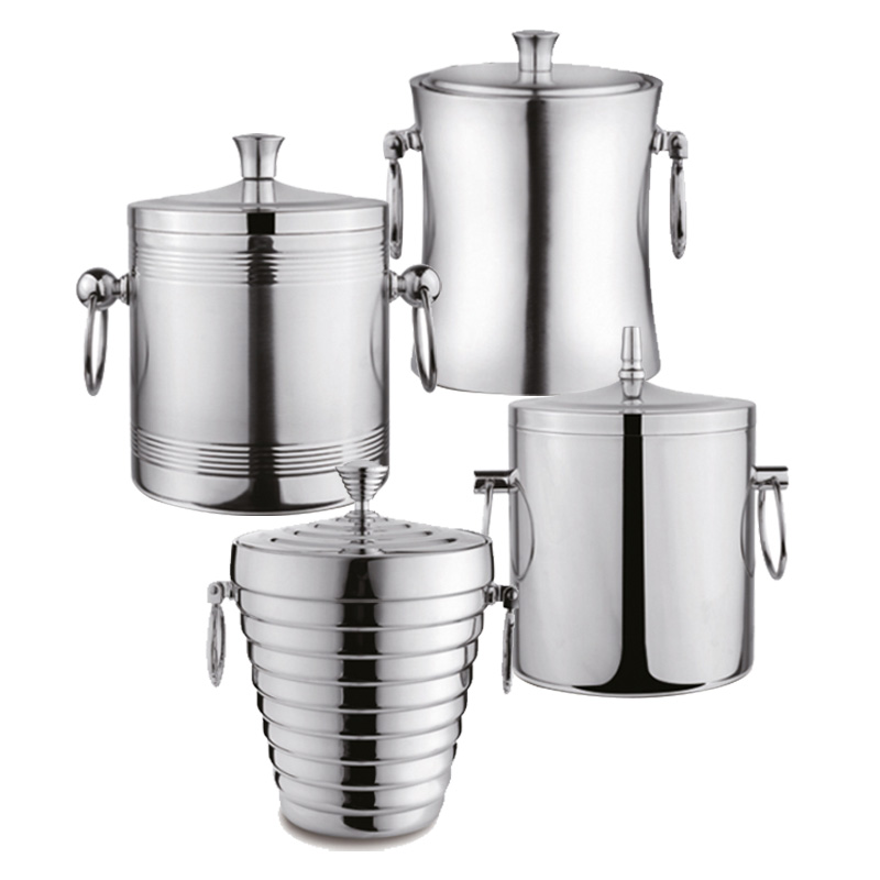 Customize party metal stainless steel Champagne ice Bucket Decoration wine ice bucket
