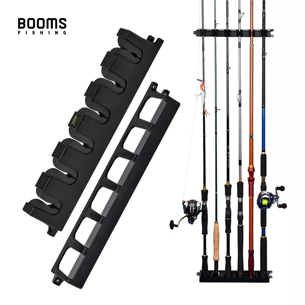 Vertical 6-Rod Rack Fishing Pole Holder Rod Holders Wall Mount Modular for Garage
