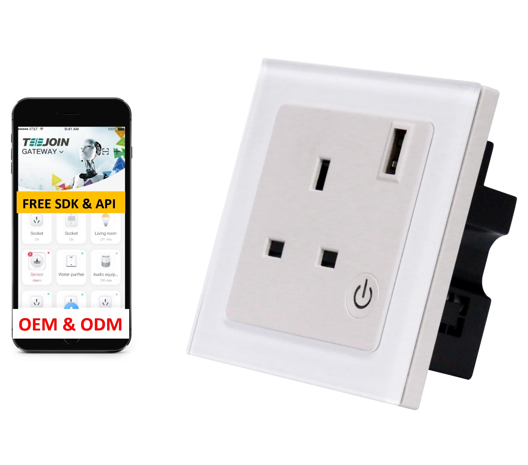 Teejoin Tuya приложение для телефона с дистанционным управлением Smart Life Zigbee Wifi Usb Uk Inwall умная настенная розетка с переключателем
