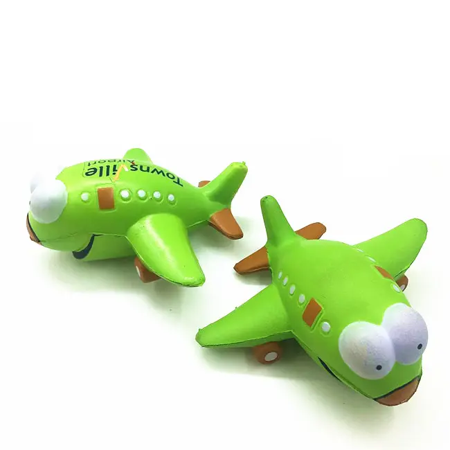 Eco Friendly Custom Pu Foam Airplane Stress Ball Stress Relief  Airplane For Toys