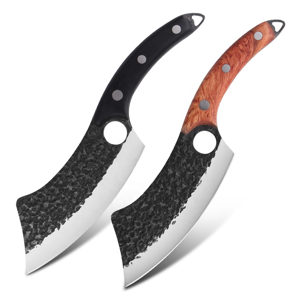 Professional Full Tang Boning Knife Cleaver Butcher Handmade 4Cr13 Steel Knife Slice Chef Knives With Leather Sheath