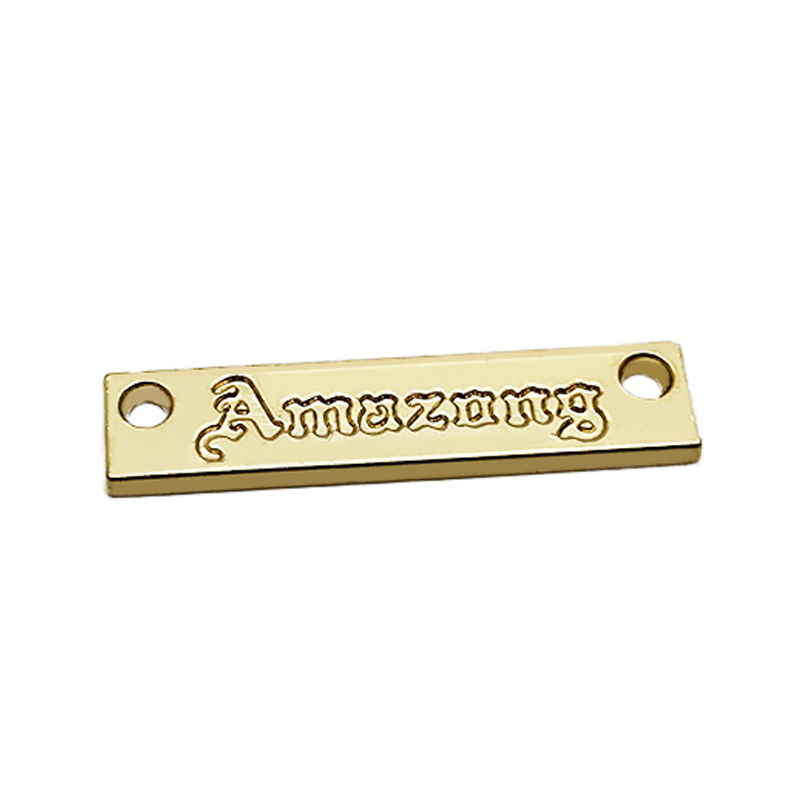 custom metalized name tag metal plate logo garment labels for clothing