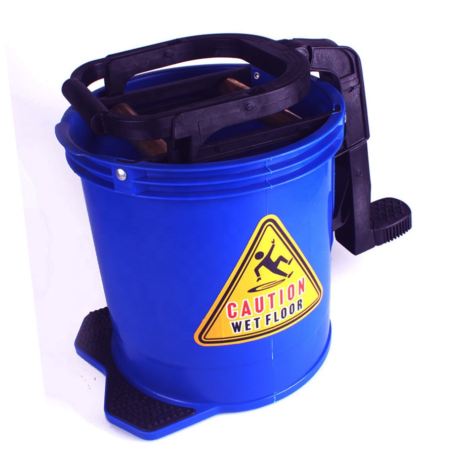 O-Cleaning 16L круглая Педальная роликовая швабра ведро на колесах, голубая