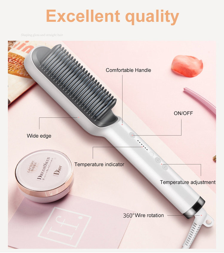 Wholesale Professional Hair Straightener Comb Brush Heated Electric Hair Straightener Brush