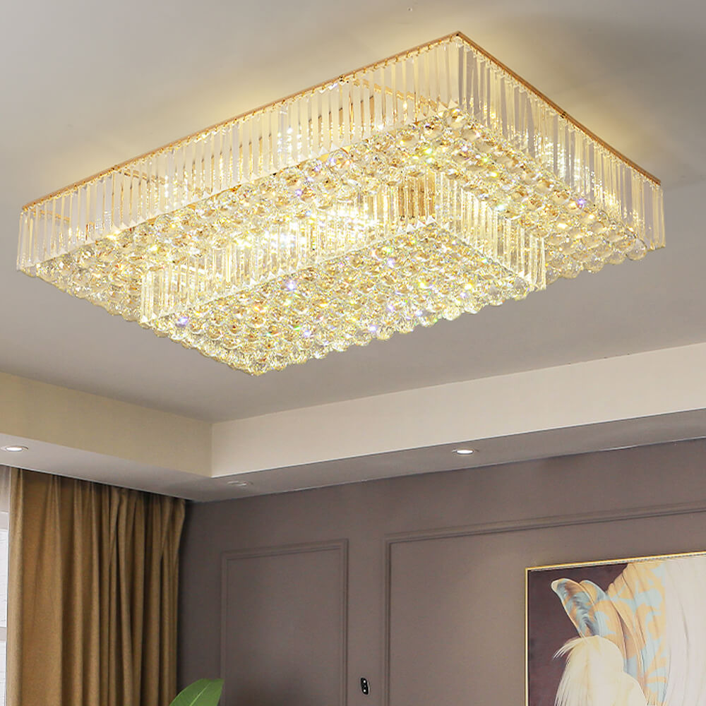 Modern hotel living room golden luxury crystal ceiling chandelier
