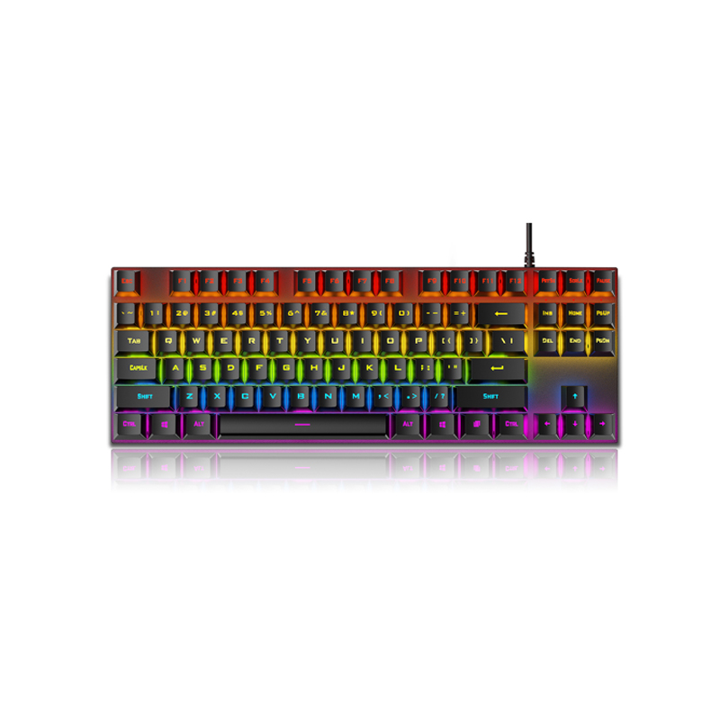 Factory OEM Cheap Anti-ghosting USB Wired Backlight Keyboard 87 Keys Switch RGB Gaming Mechanical Keyboard For Laptop Desktop