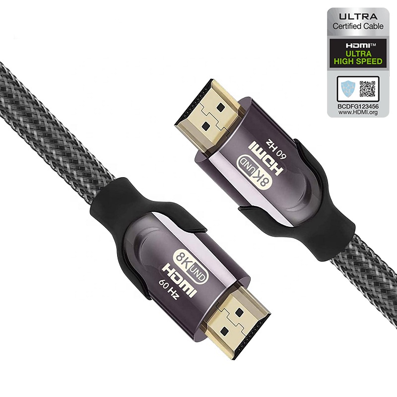 HDMI Cable Certified Premium UHD Cable 8k 60Hz 48Gbps YUV444 4K 120Hz HDTV 2.1 Ultra High Speed HDMI Cable with Ethernet
