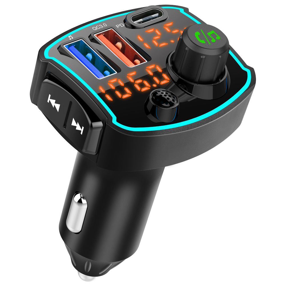 Dual digital tube display Car MP3 connection kits r Support QC3.0 PD quick charger BC69