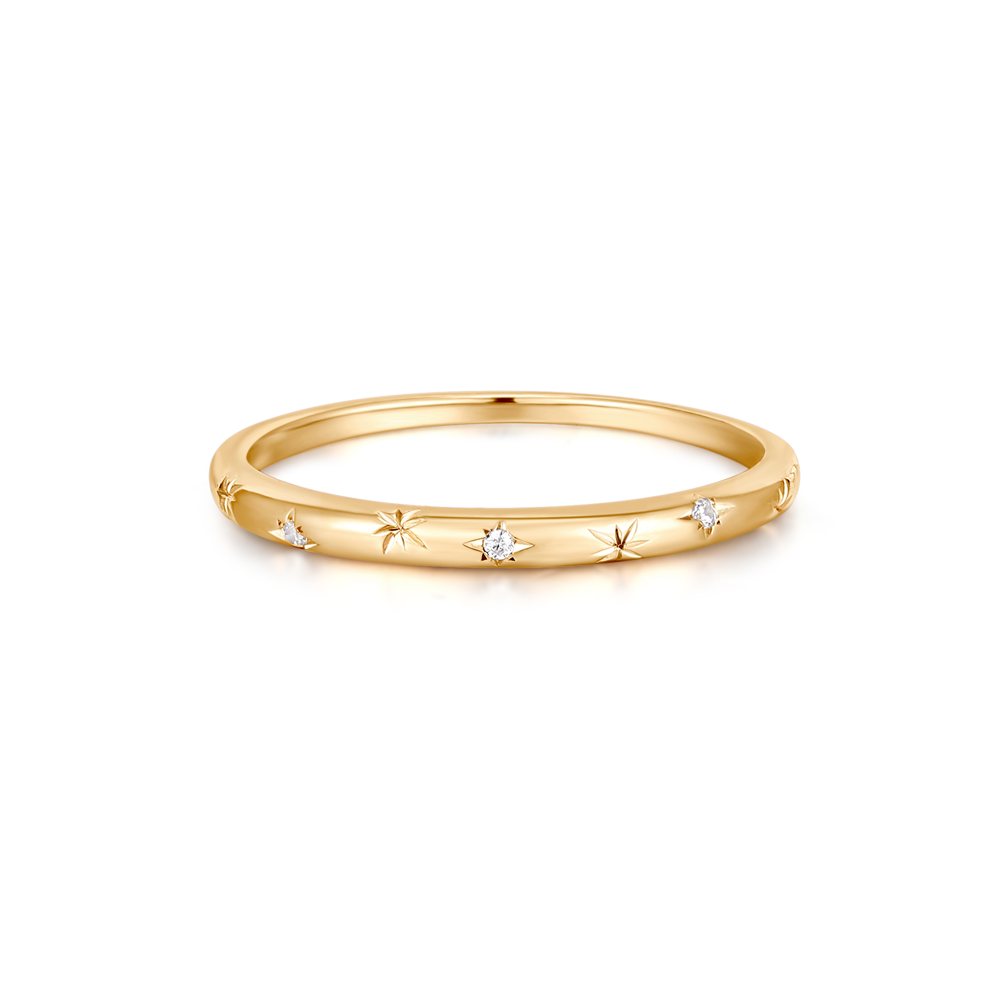 Из чистого золота 14K кольца оптом драгоценный камень резит сюрикен GH-SI изысканные бриллиантовые кольца 3 шт. 585 ювелирные изделия классический покрытые настоящим золотом кольцо 14K