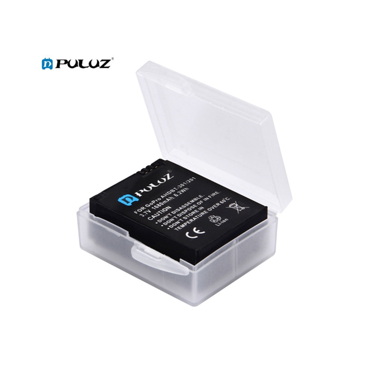 Оптовая продажа PULUZ, жесткий пластиковый портативный прозрачный органайзер для хранения батарей, коробка, чехол для батарей GoPro HERO8 Black /7 /6 /5