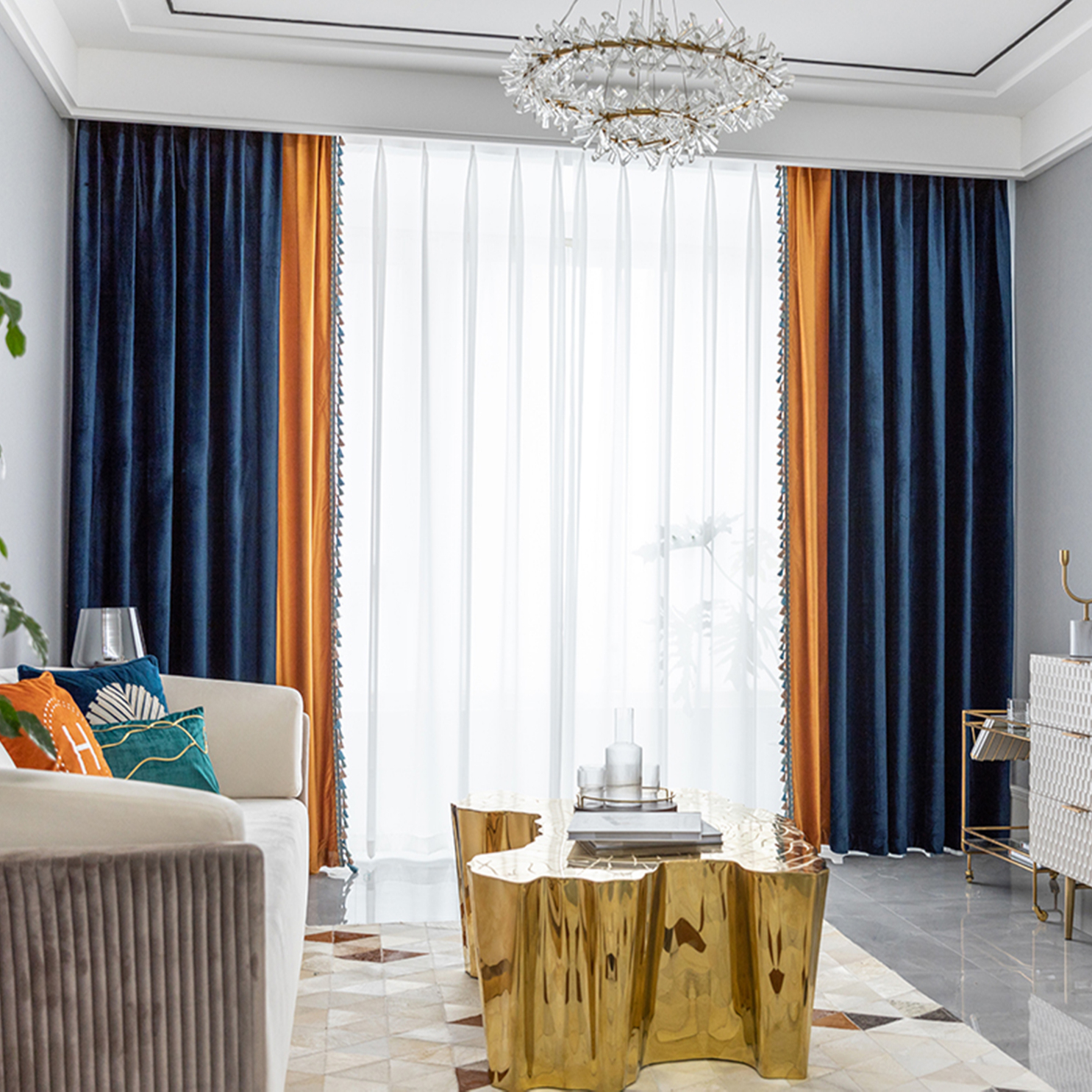 luxury royal hight quality Dutch velvet 90% shading solid color thick modern Nordic style velvet blackout velvet curtain