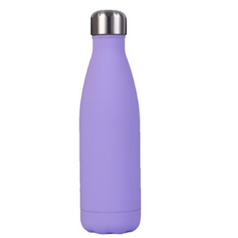500ML Soft Rubber Coated Double Wall Stainless Steel Water Bottle Insulated Vacuum Flask