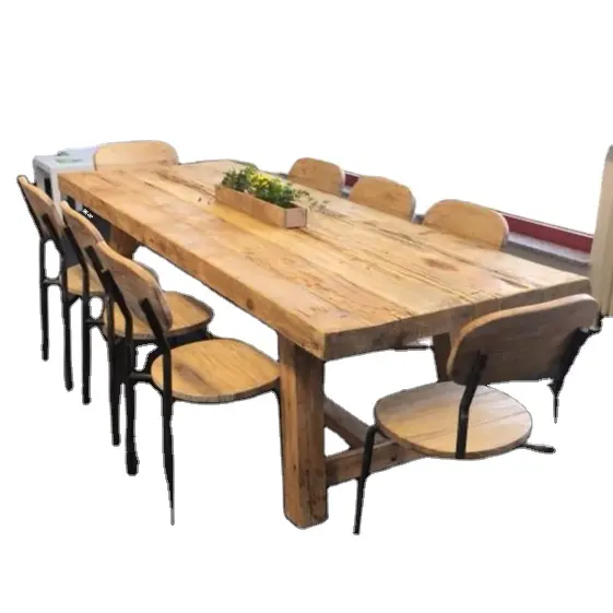 2021 wholesale china reclaimed rustic wood natural dining table outdoor dining table