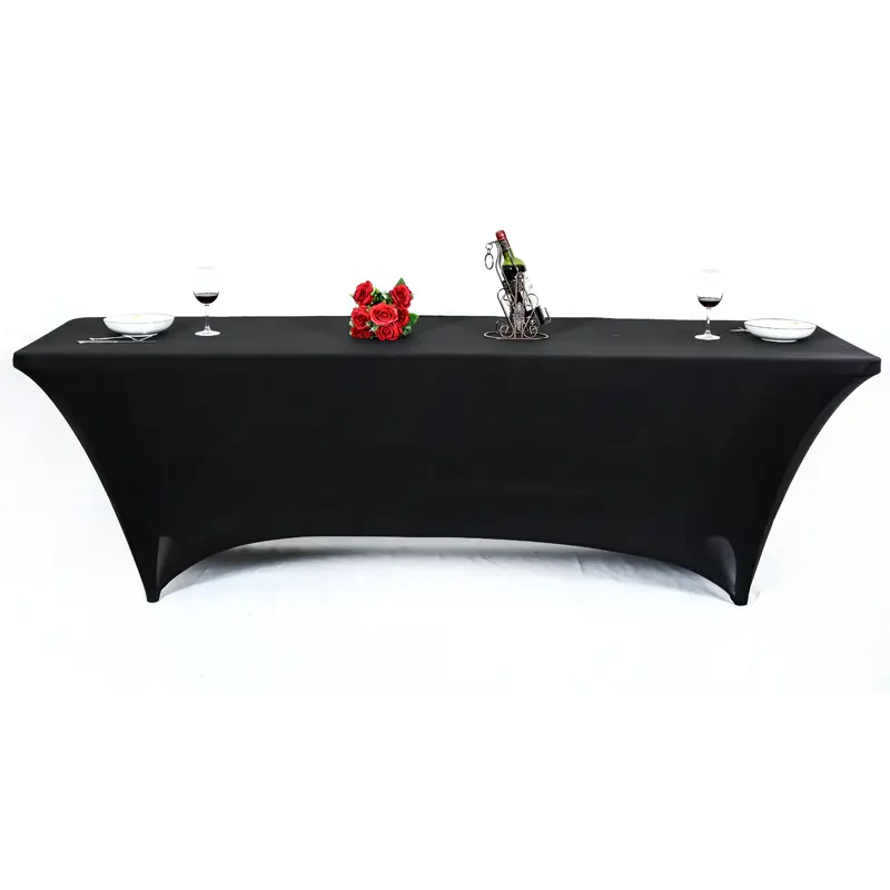 Black Folding Table Cover Stretch Tablecloths