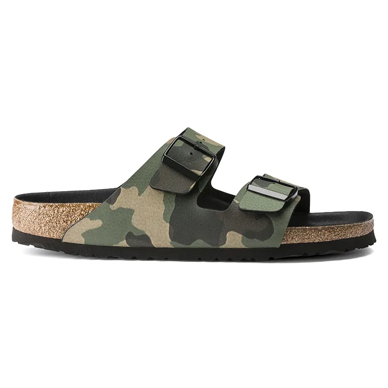 Fashion PU Camouflage Two Strap Soft Cork Slippers For men