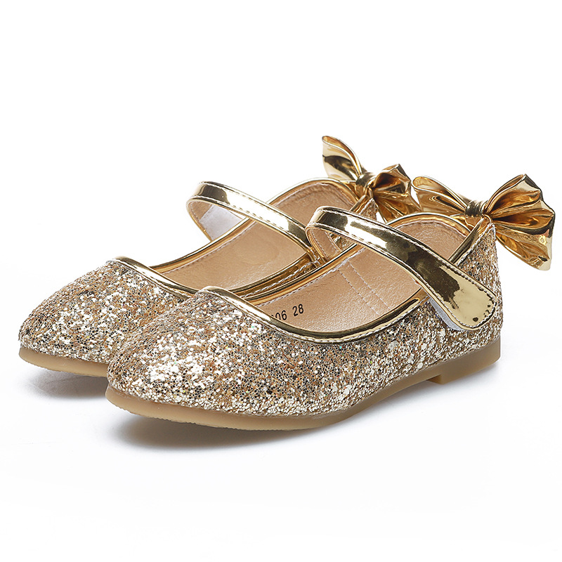 Kids Glitter Shoes Buckle Strap Fashion Stylish Children Dress Shoes Girls