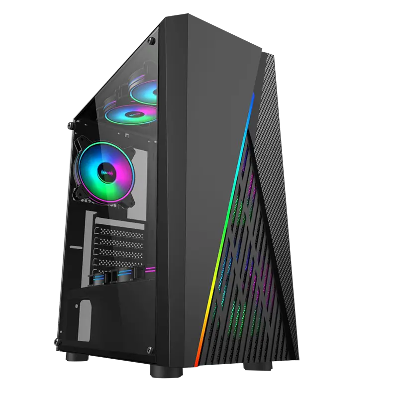 Argb Computer Towers Tempered Glass In Stock Mid Tower Steel Atx Pc Case
