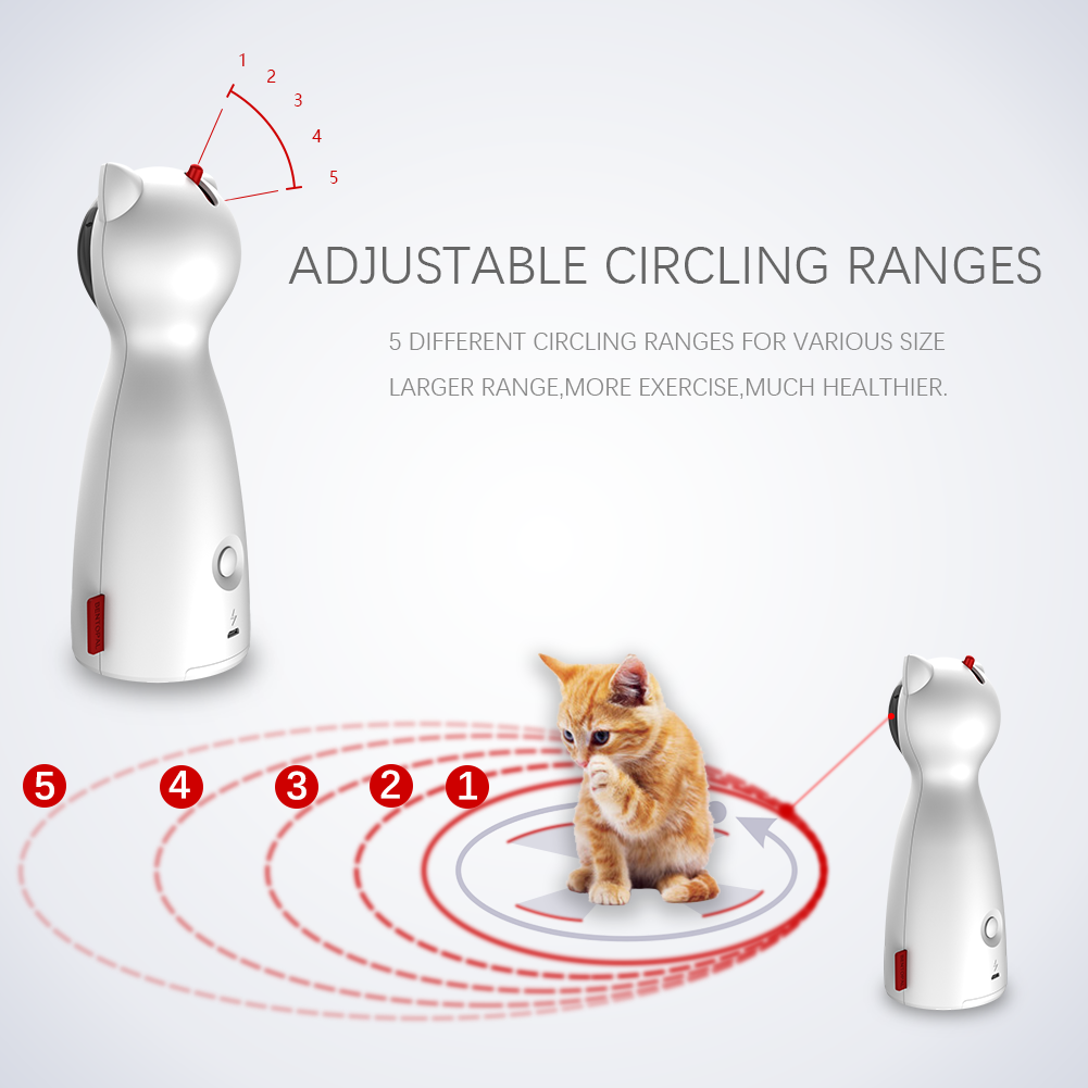 Cat Toy Laser Automatic Interactive Smart Teasing Pet Funny Handheld Toy Multi-Angle Exercise Training Entertaining Toys for Cat