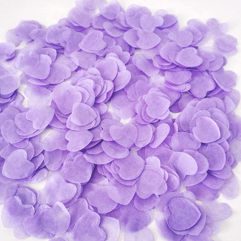 Purple Tissue Paper Heart Confetti Biodegradable Confetti Paper for Balloon or Table Decor