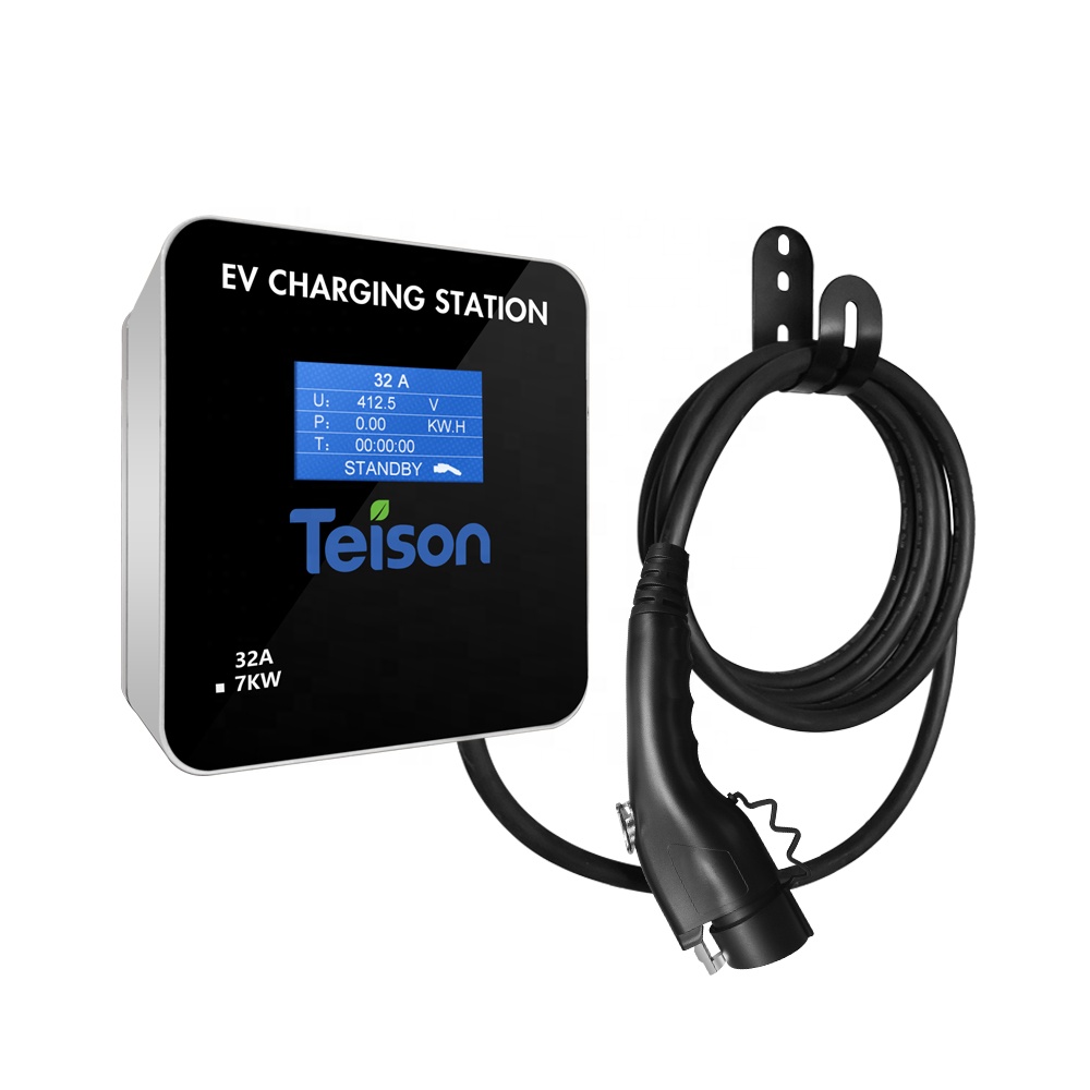 Teison 32A 3 фазы 7.4kw wallbox home ev зарядное устройство тип 1 для автомобиля