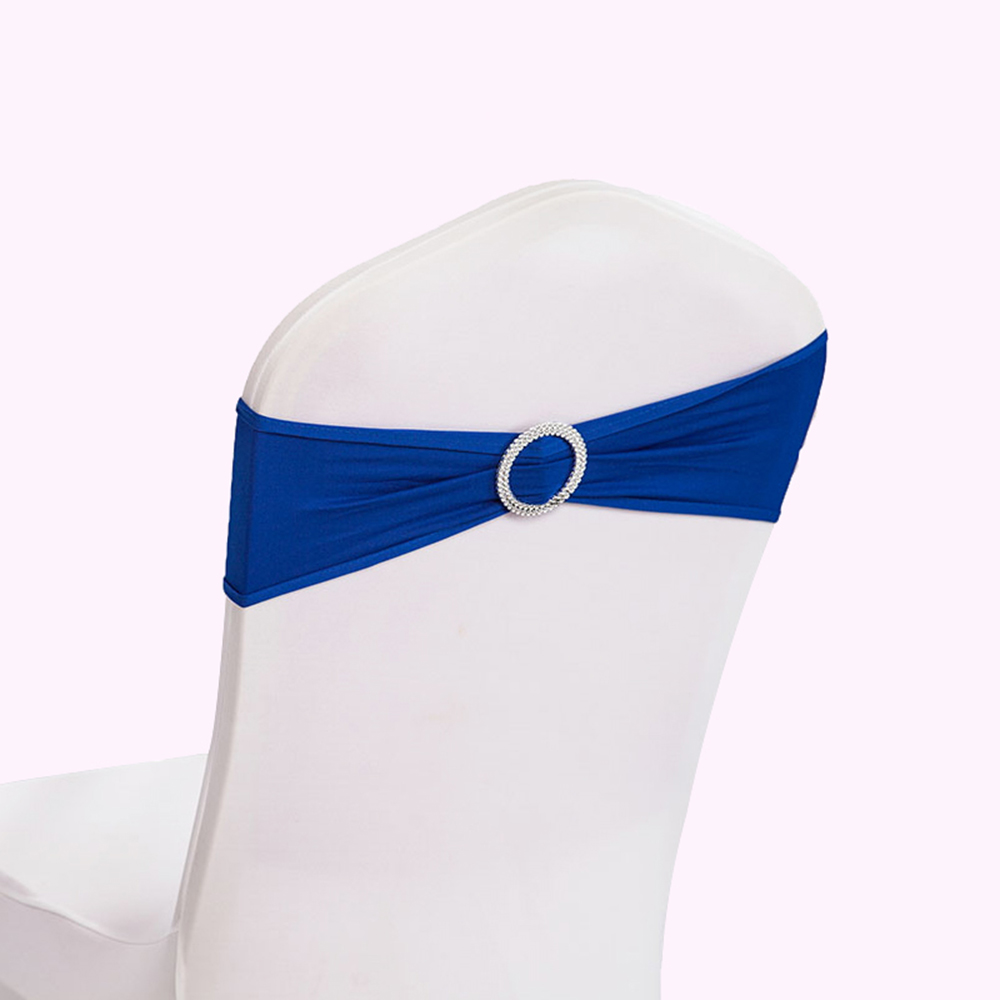 Stretch Chair Sashes Bows Chair Bands With Buckle Wedding Hotel Banquet Birthday Party Decoration Elastic Bow Tie