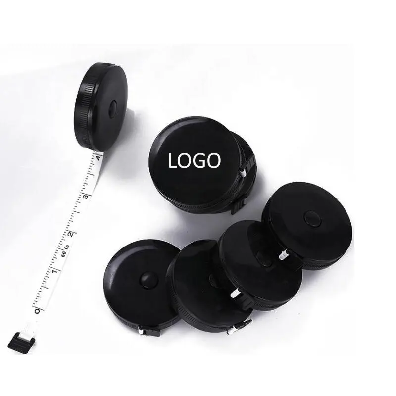 Cheap Custom Printed Pocket Round Black Measuring Tapes Mini Retractable Tailor Tape Measure