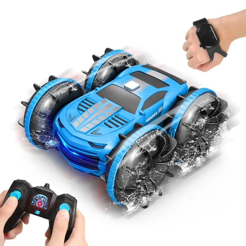 2 in 1 828D RC Car 2.4GHz Remote Control Boat Waterproof Radio Controlled Stunt Car 4WD Vehicle All Terrain Beach Pool Toys Boys
