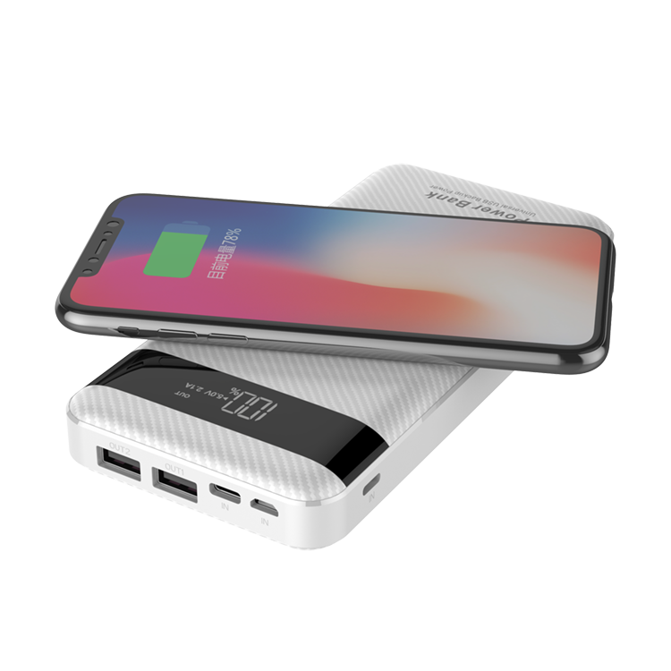 20000 мАч Power Bank экран дисплей беспроводной Дополнительный внешний аккумулятор
