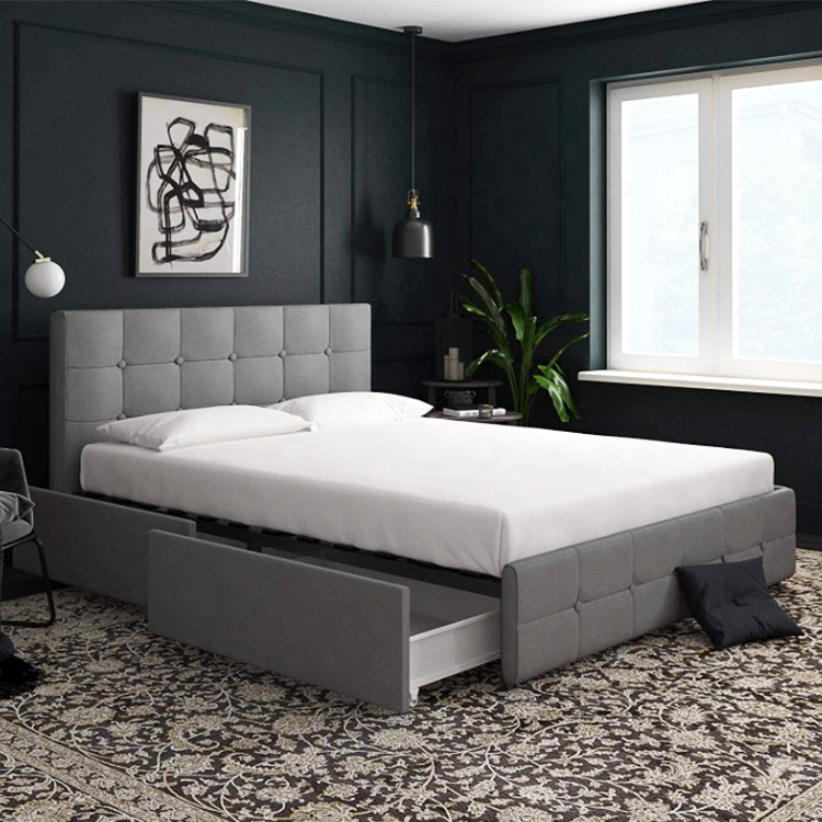 High Quality Double Storage Bed With Drawers
