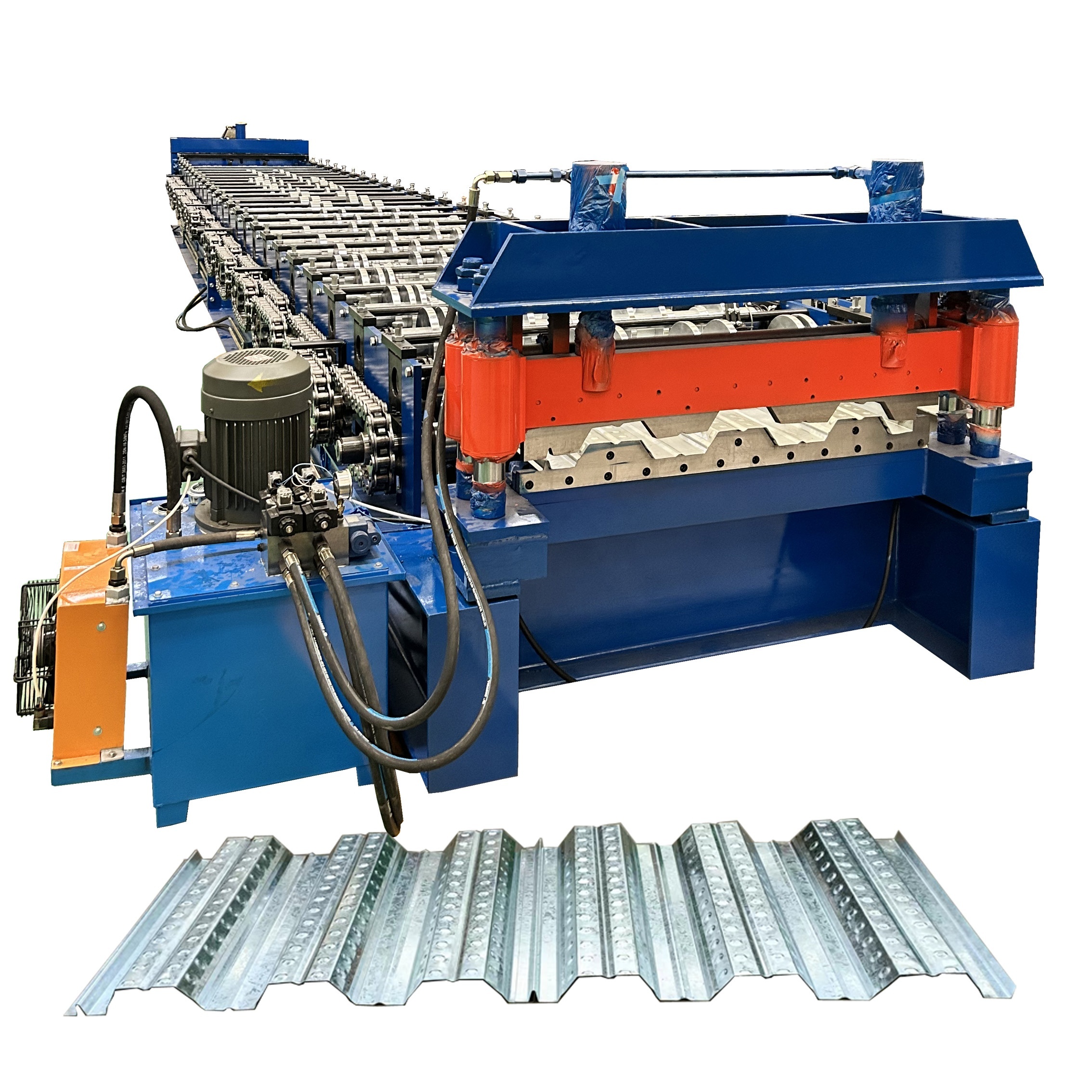 2.5 inch floor deck machine 1025 composite flooring deck floor roll forming machine with hydraulic pre cutter
