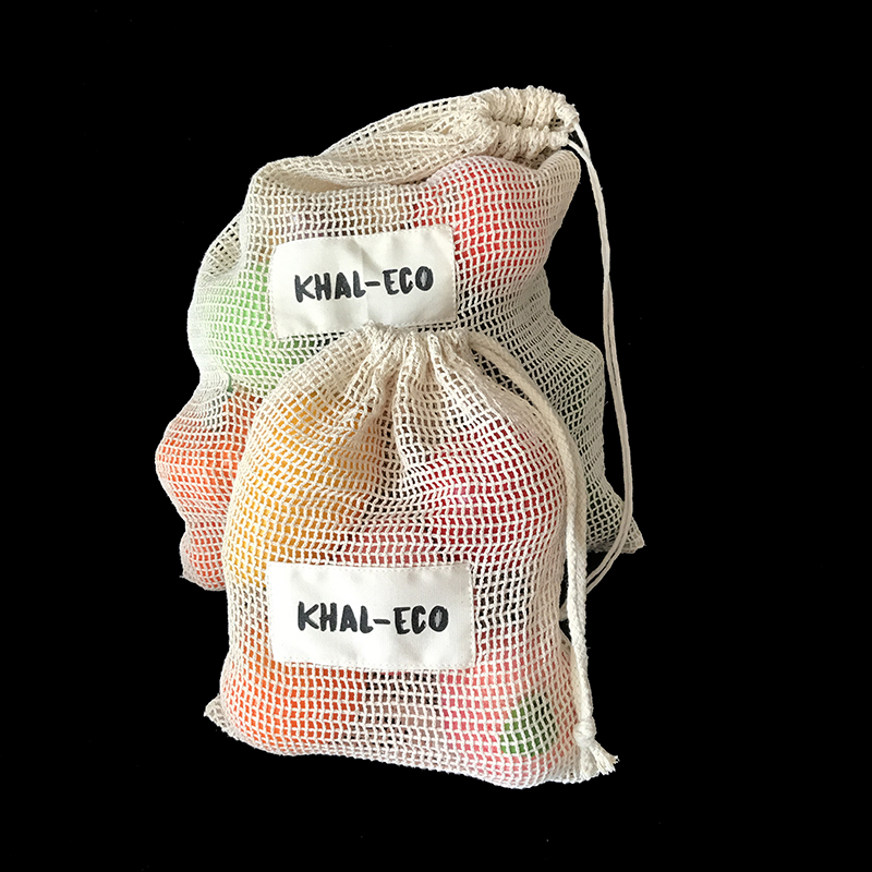 Eco friendly reusable Large Organic Thicker Cotton Net Produce Saver Bags For Food