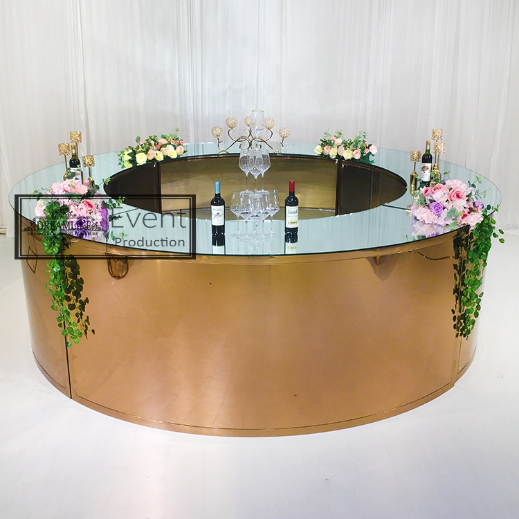 Commercial stainless steel big round wedding bar counter table