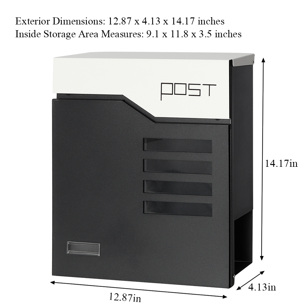 Durable galvanized Steel Waterproof Apartment Wall Mount Metal Post Newspaper slot Mailbox