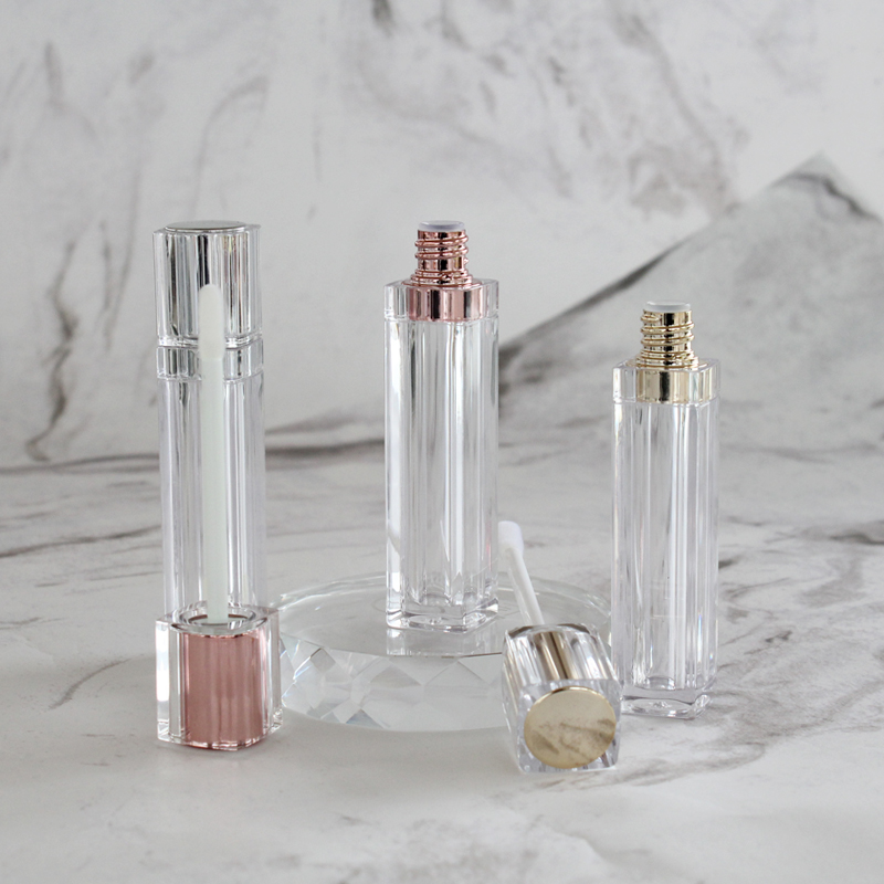 Custom High Quality Plastic 6ml 7ml 8ml Pink Lip Gloss Tubes Container With Wands Custom Logo