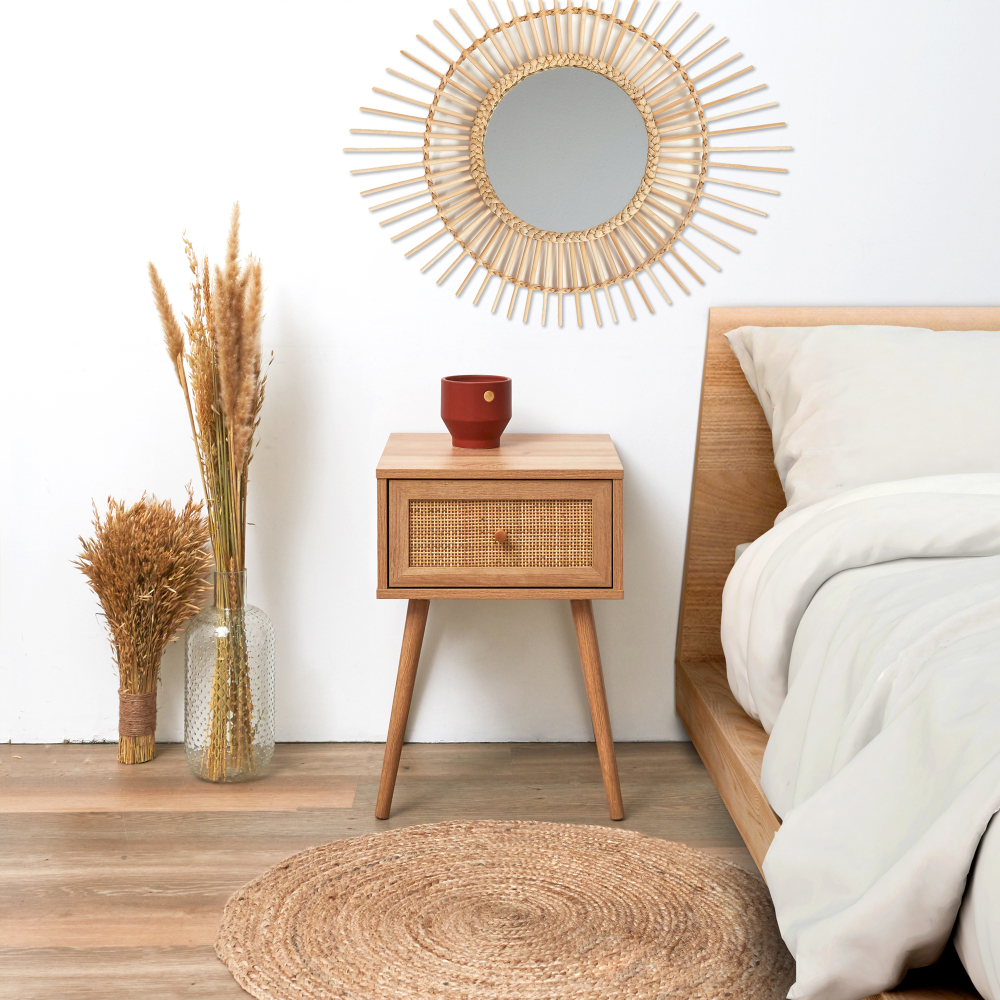 round side sofa coffee tables suitable for sitting room bedroom bedside rattan night stand cabinet BEDSIDE TABLE