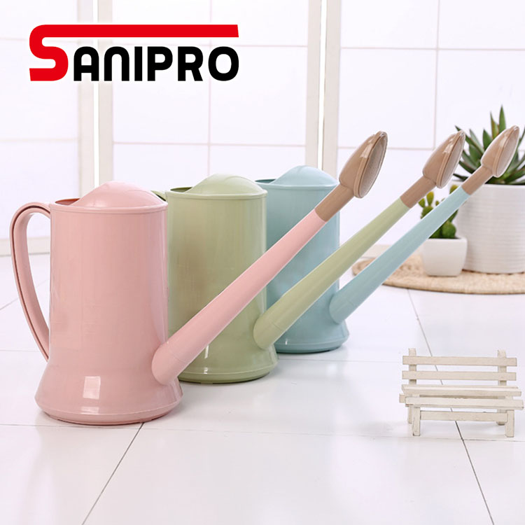 Sanipro садовый инструмент легко воды цветы чистая синяя пластиковая садовая Лейка длинным носиком 2 литра Лейка лейка