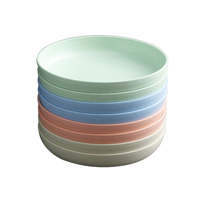 Reusable Plastic Fruit Plate Round Plastic Plate Thickened Dishware Dishes & Plates